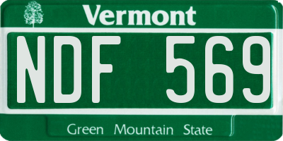 VT license plate NDF569
