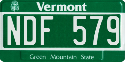 VT license plate NDF579