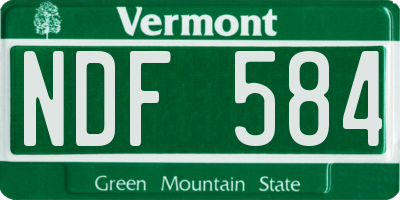 VT license plate NDF584