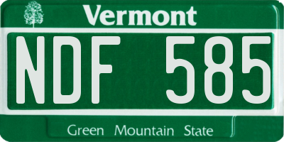 VT license plate NDF585