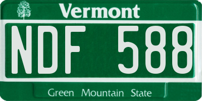 VT license plate NDF588