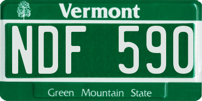 VT license plate NDF590