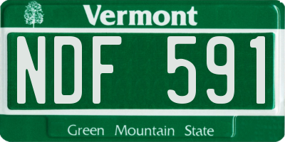 VT license plate NDF591