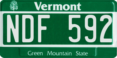 VT license plate NDF592