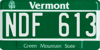 VT license plate NDF613