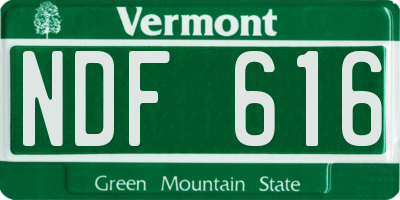 VT license plate NDF616
