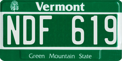 VT license plate NDF619