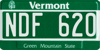VT license plate NDF620