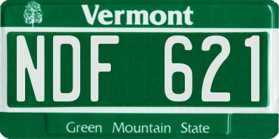 VT license plate NDF621