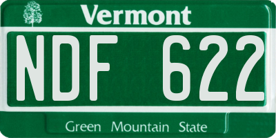 VT license plate NDF622