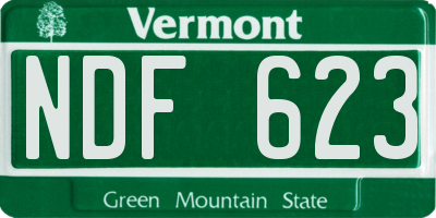 VT license plate NDF623