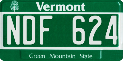 VT license plate NDF624