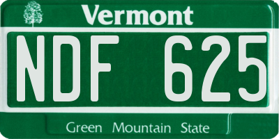 VT license plate NDF625