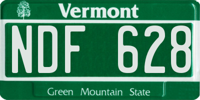 VT license plate NDF628