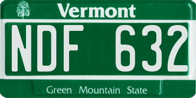 VT license plate NDF632