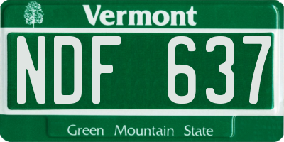 VT license plate NDF637