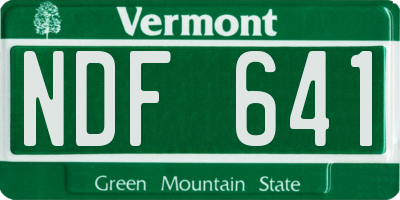 VT license plate NDF641