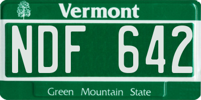 VT license plate NDF642
