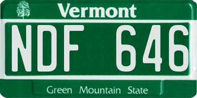 VT license plate NDF646