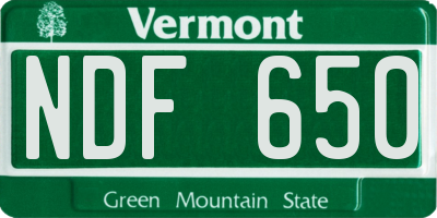 VT license plate NDF650