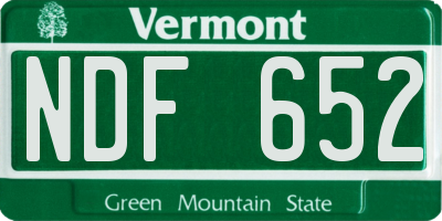 VT license plate NDF652