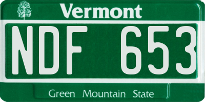 VT license plate NDF653