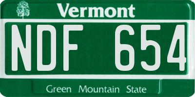 VT license plate NDF654