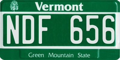 VT license plate NDF656