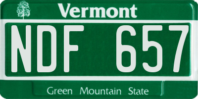 VT license plate NDF657