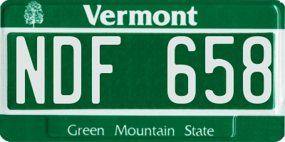VT license plate NDF658