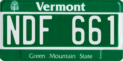 VT license plate NDF661