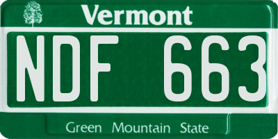 VT license plate NDF663