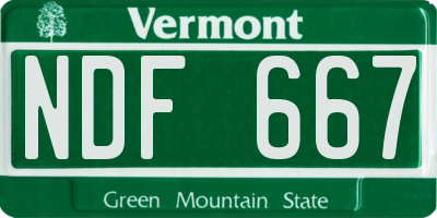 VT license plate NDF667