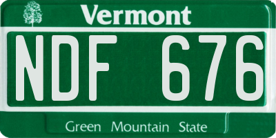 VT license plate NDF676