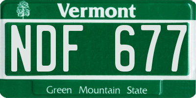 VT license plate NDF677