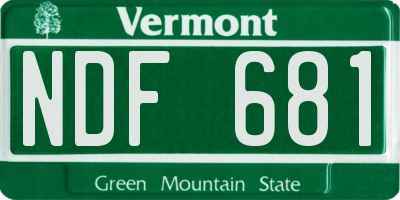 VT license plate NDF681