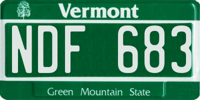 VT license plate NDF683