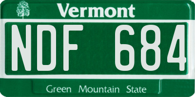 VT license plate NDF684