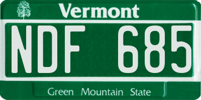 VT license plate NDF685