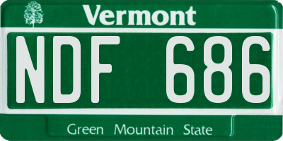 VT license plate NDF686