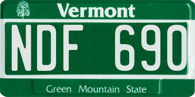 VT license plate NDF690