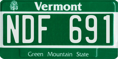VT license plate NDF691