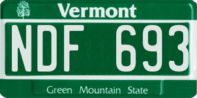 VT license plate NDF693