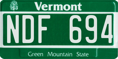 VT license plate NDF694