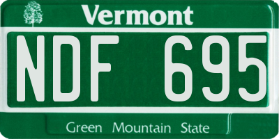 VT license plate NDF695
