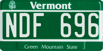 VT license plate NDF696