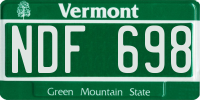 VT license plate NDF698