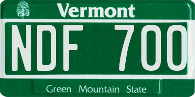 VT license plate NDF700