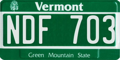 VT license plate NDF703