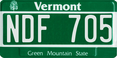 VT license plate NDF705